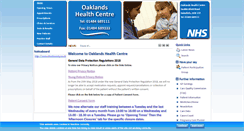 Desktop Screenshot of oaklandshealthcentre.co.uk